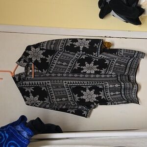 Dress, large, by chaus, black and white with some blue